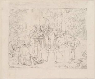 Zu Shakespeares "König Lear", Blatt 5, 2. Akt, 4. Szene: Lear und der Mann im Stock