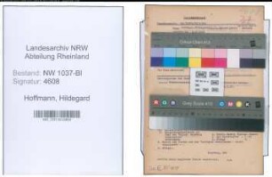 Entnazifizierung Hildegard Hoffmann , geb. 14.08.1906 (Studienraetin)