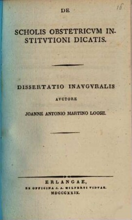 De scholis obstetricum institutioni dicatis : dissertatio inauguralis