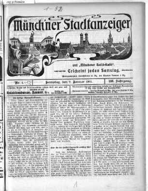 Münchener Stadtanzeiger und "Münchener Ratschkathl". 1911 = Jg. 23