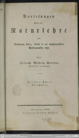 3: Vorlesungen über die Naturlehre : zur Belehrung derer, denen es an mathematischen Vorkenntnissen fehlt
