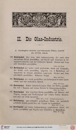 II. Die Glas-Industrie (Nr. 342-615)