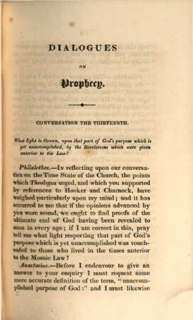 Dialogues on prophecy, 3