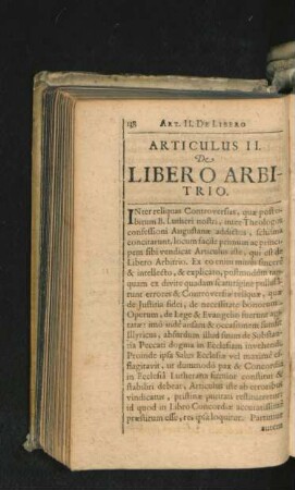 Articulus II. De Libero Arbitrio.