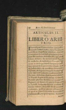 Articulus II. De Libero Arbitrio.