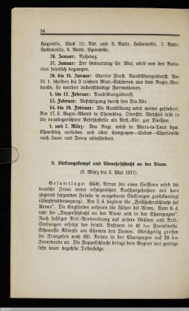 9. Stellungskampf und Abwehrschlacht an der Aisne