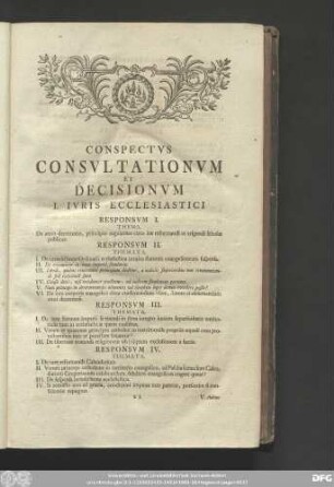 Conspectus Consultationum Et Decisionum ...