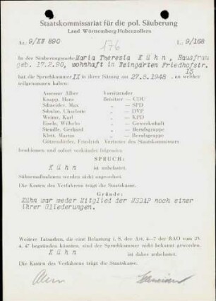 Kühn, Maria Theresia