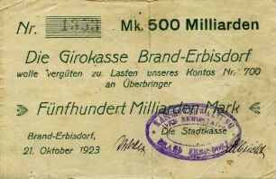 Gutschein - 500 Milliarden Mark