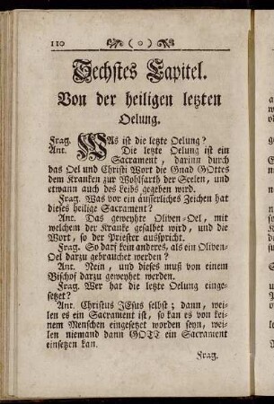 Sechstes Capitel. Von der heiligen letzten Oelung