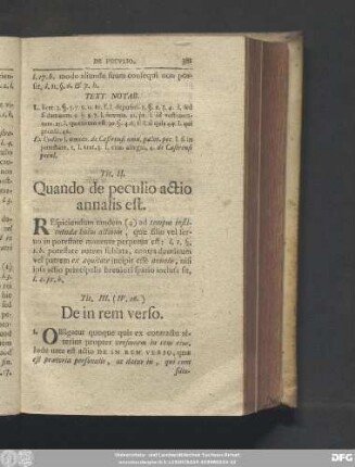 Tit. II. Quando de peculio actio annalis est.