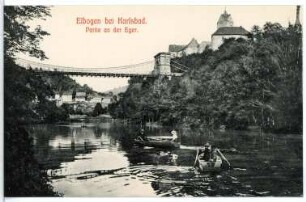Elbogen. Schloss - Eger mit Ruderkähnen