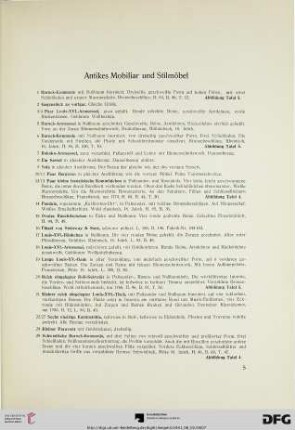 Antikes Mobiliar und Stilmöbel (Nr. 1-127)