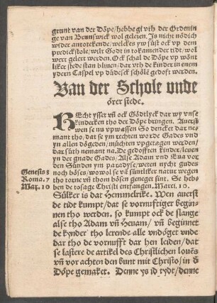 Van der Schole und örer stede.