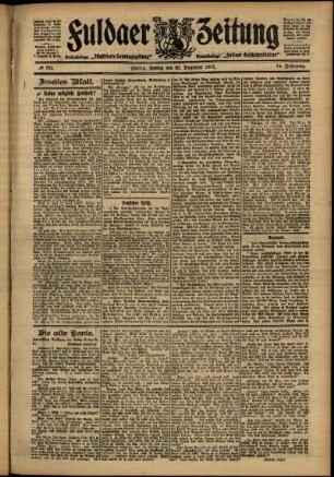 Zweite Ausgabe vom Freitag, den 20. Dezember 1907.