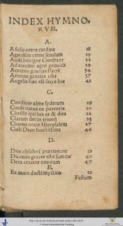 Index Hymnorum
