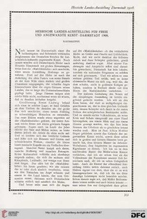 Hessische Landes-Ausstellung für freie und angewandte Kunst, Darmstadt 1908
