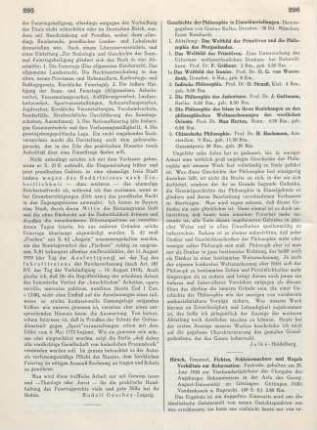 296 [Rezension] Geschichte der Philosophie in Einzeldarstellungen ; I. Abteilung 1. ; 1a ; 2. ; 3. ; 4. ; 5.