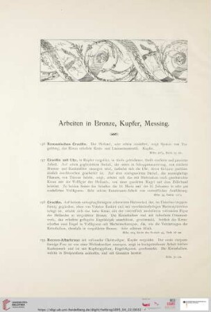 Arbeiten in Bronze, Kupfer, Messing (Nr. 156 - 493)