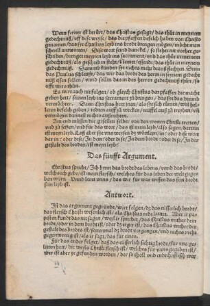 Das fünfft Argument.
