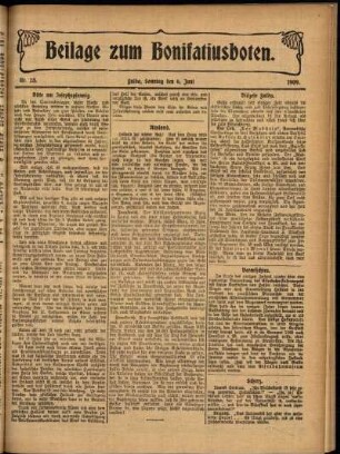 Zweite Ausgabe vom Sonntag, den 06. Juni 1909.
