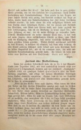Hufeland über Wollbekleidung