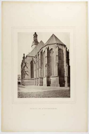 Die Kunigundenkirche in Rochlitz an der Zwickauer Mulde in Mittelsachsen von Osten, Blatt 38 aus: Monumente des Mittelalters und der Renaissance ... von 1875
