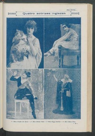 Quatro atrizes inglesas : I. Miss Haidée de Rance. - 2. Miss Bennie Hale. - 3. Miss Peggy Kurton. - 4. Miss Mary Grey.