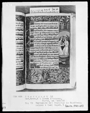 Lateinisches Stundenbuch (Livre d'heures) — Zwei Engel, Folio 79recto