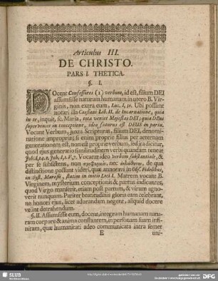 Articulus III. De Christo