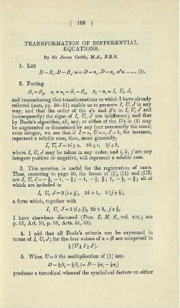 Transformation of differential equations.