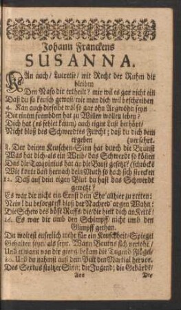 Johann Franckens Susanna.