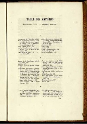 Table Des Matieres Contenues Dans ce Premier Volume.