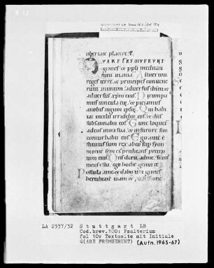 Kalendar - Psalterium - Hymnar (Benediktinerhandschrift) — Q(uare fremuerunt), Folio 10verso