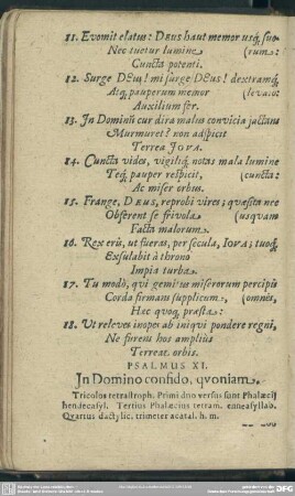 Psalmus XI. In Domino confido, quoniam