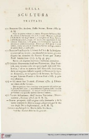 Trattati della Scultura (Nr. 271-287)