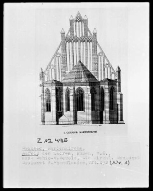 Die Marienkirche in Gransee, Aufriss des Chores