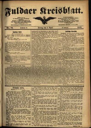 Ausgabe vom Freitag, den 03. April 1908.