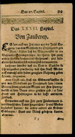 Das XXVII. Capitel. Von Zauberey.