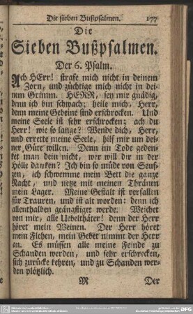 Die Sieben Bußpsalmen