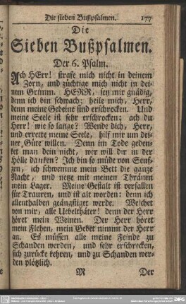 Die Sieben Bußpsalmen
