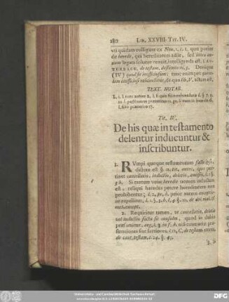 Tit. IV. De his quae in testamento delentur inducuntur & inscribuntur.