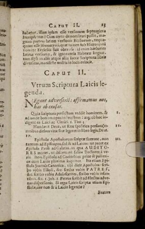 Caput II. Utrum Scriptura Laicis legenda.