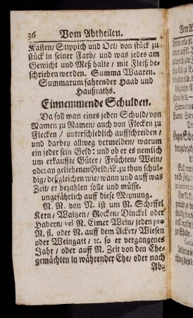 36-41, Einnemmende Schulden; ...