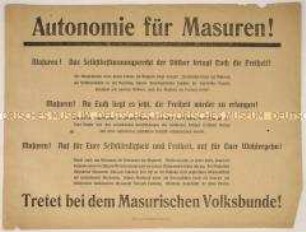 Programmatischer Solidaritäts- und Beitrittsaufruf des Masurischen Volksbundes für ein selbstverwaltetes Masuren