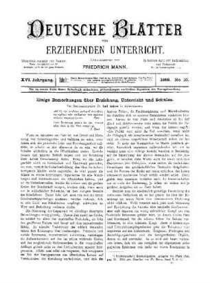 Einige Bemerkungen über Erziehung, Unterricht und Schulen
