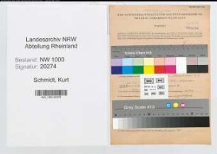 Entnazifizierung Kurt Schmidt, geb. 04.01.1908 (Verw.Sekretaer)