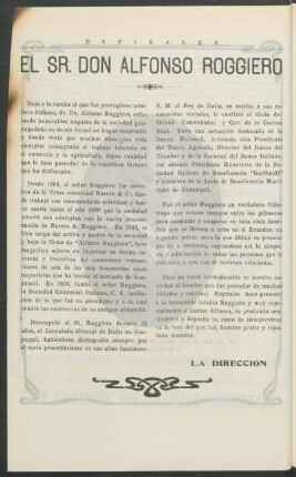 El Sr. Don Alfonso Roggiero