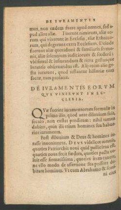 De Iuramentis Eorum Qui Vixerunt In Ecclesia.