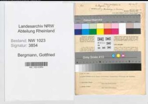 Entnazifizierung Gottfried Bergmann , geb. 07.02.1874 ()